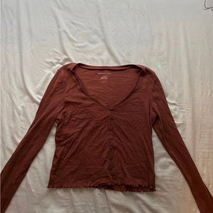 American eagle long sleeve crop top for women size large